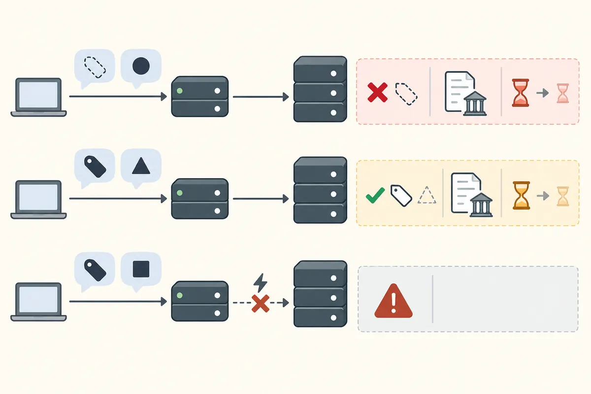 NXDOMAINとNODATAのキャッシュキーとSOAによる期限を示すDNS概念図