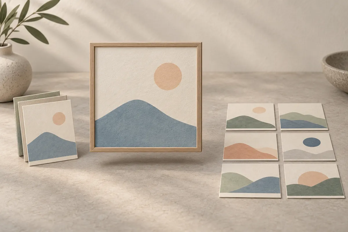 Conceptual file cards, a preview frame and a separate grid