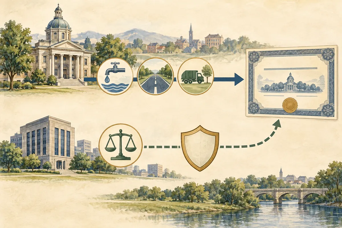 Diagram separating the municipal issuer’s payment obligation from the bond insurer’s guarantee and credit standing